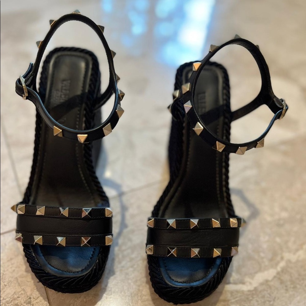 Valentino Black Wedge